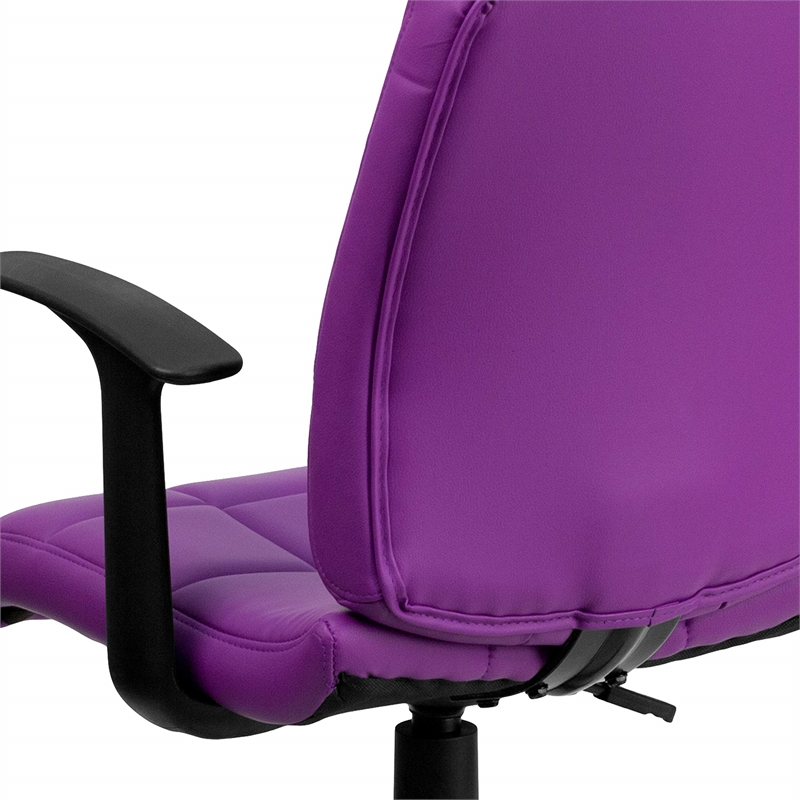 UrbanPro Contemporary Faux Leather Swivel Office Chair in Purple