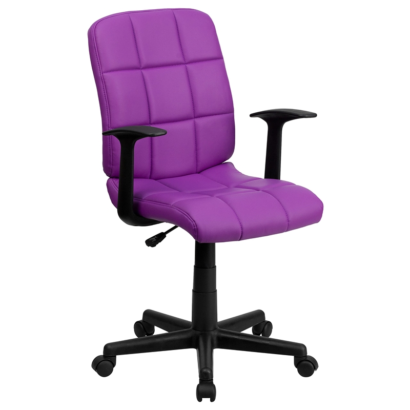 UrbanPro Contemporary Faux Leather Swivel Office Chair in Purple