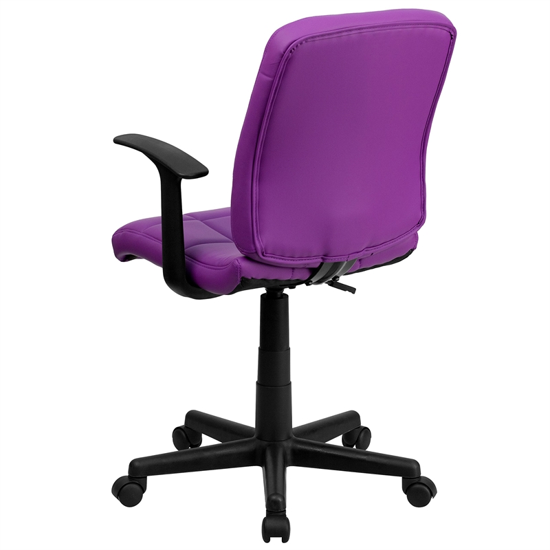 UrbanPro Contemporary Faux Leather Swivel Office Chair in Purple