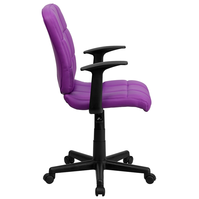 UrbanPro Contemporary Faux Leather Swivel Office Chair in Purple