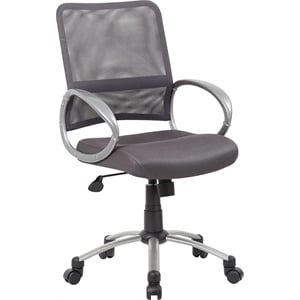 UrbanPro Contemporary Fabric Mesh Back with Pewter Task Office Chair in Grey