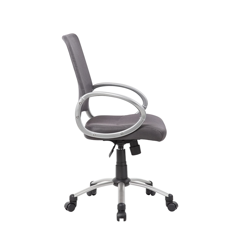 UrbanPro Contemporary Fabric Mesh Back with Pewter Task Office Chair in Grey