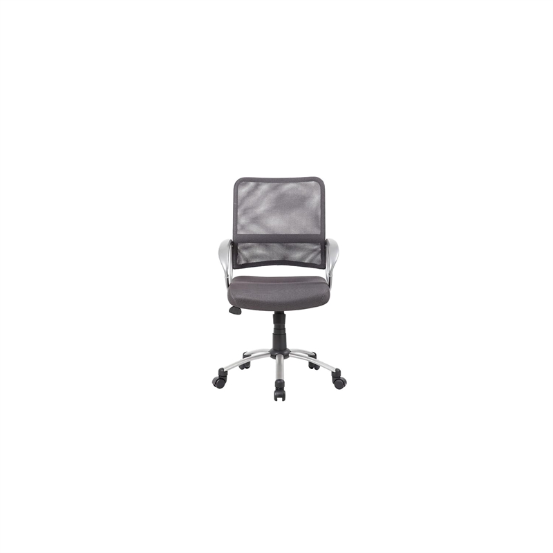 UrbanPro Contemporary Fabric Mesh Back with Pewter Task Office Chair in Grey