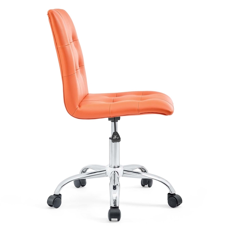 UrbanPro Modern Faux Leather/Steel Mid Back Swivel Office Chair in Orange