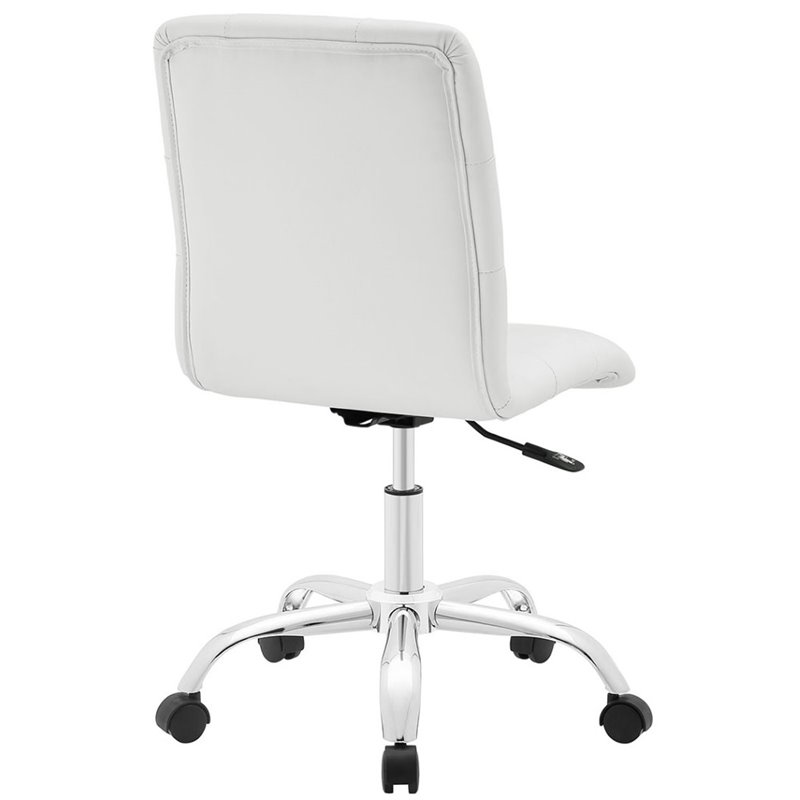 UrbanPro Modern Faux Leather Mid Back Swivel Office Chair in White