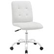 UrbanPro Modern Faux Leather Mid Back Swivel Office Chair in White