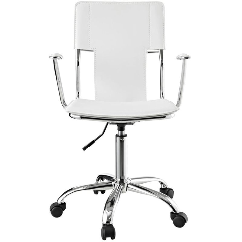 UrbanPro Modern Vinyl/Steel Adjustable Height Office Chair in White