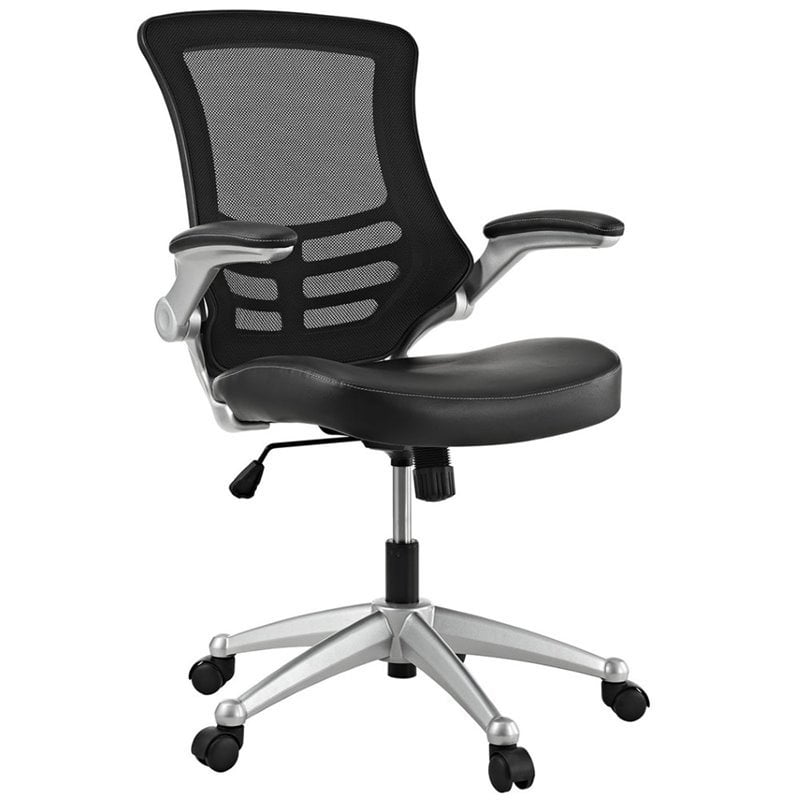 UrbanPro Modern Faux Leather Mesh Office Chair in Black