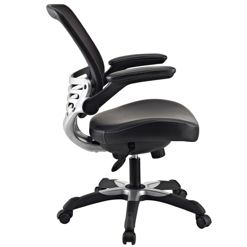 UrbanPro Modern Faux Leather Mesh Office Chair in Black