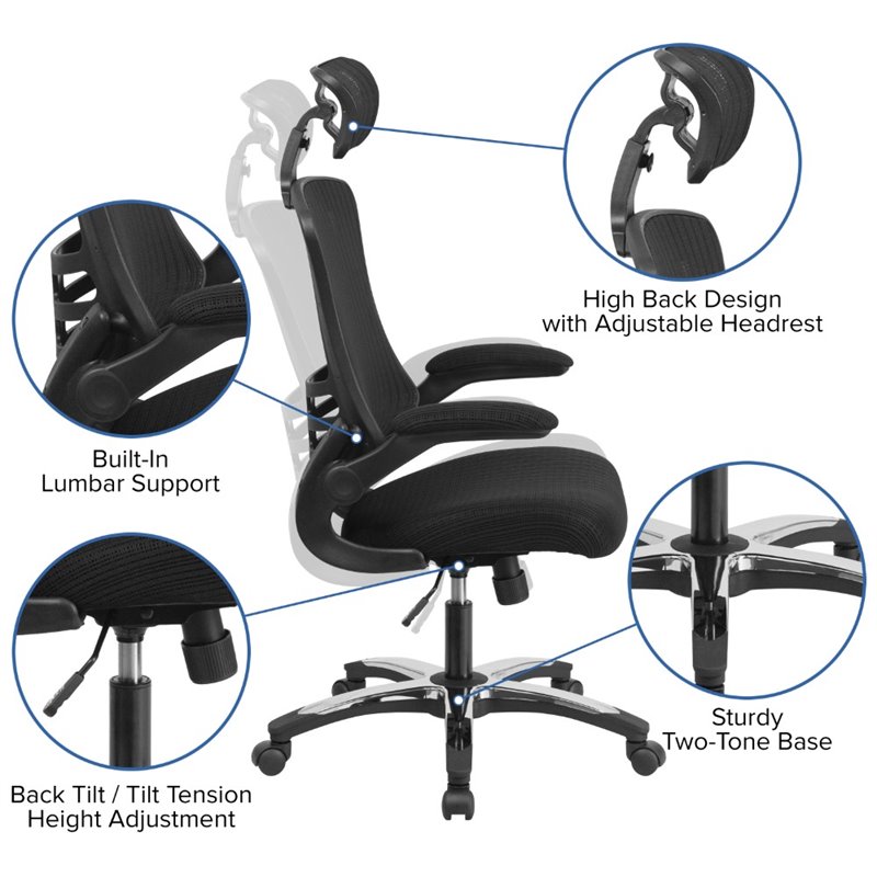 UrbanPro Traditional High Back Executive Office Swivel Chair in Black