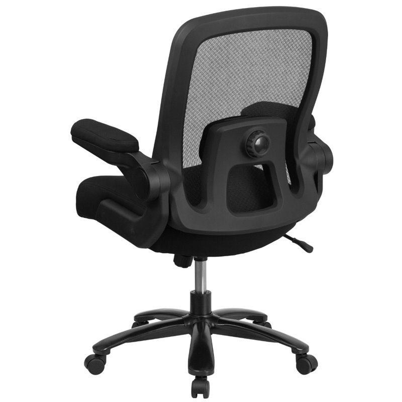 UrbanPro Modern Big and Tall Fabric Upholstered Office Swivel Chair in Black