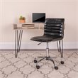 UrbanPro Mid Century Ribbed Faux Leather Office Chair in Black