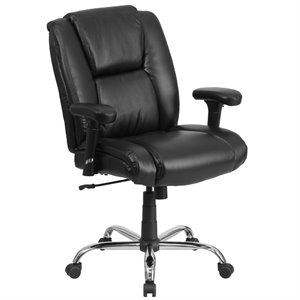 UrbanPro Big and Tall Leather Swivel Office Chair in Black