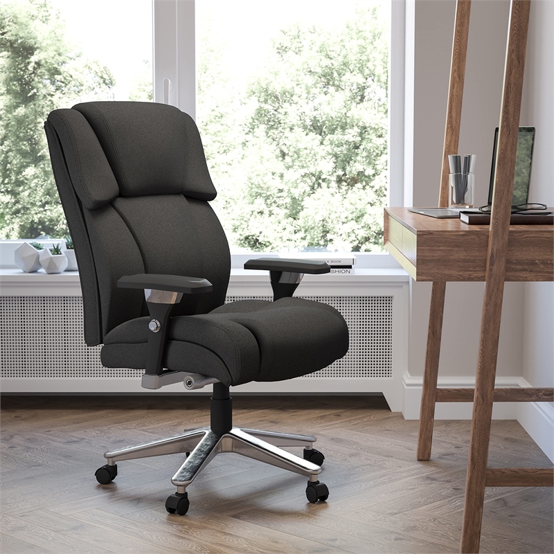 UrbanPro Big and Tall Fabric Swivel Office Chair in Black
