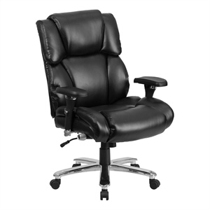 UrbanPro Contemporary Faux Leather Big and Tall Swivel Office Chair in Black