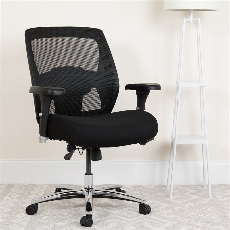 UrbanPro Contemporary Big and Tall Swivel Office Chair in Black