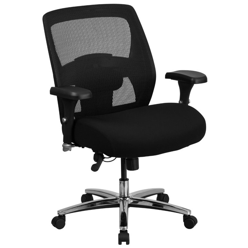 UrbanPro Contemporary Big and Tall Swivel Office Chair in Black