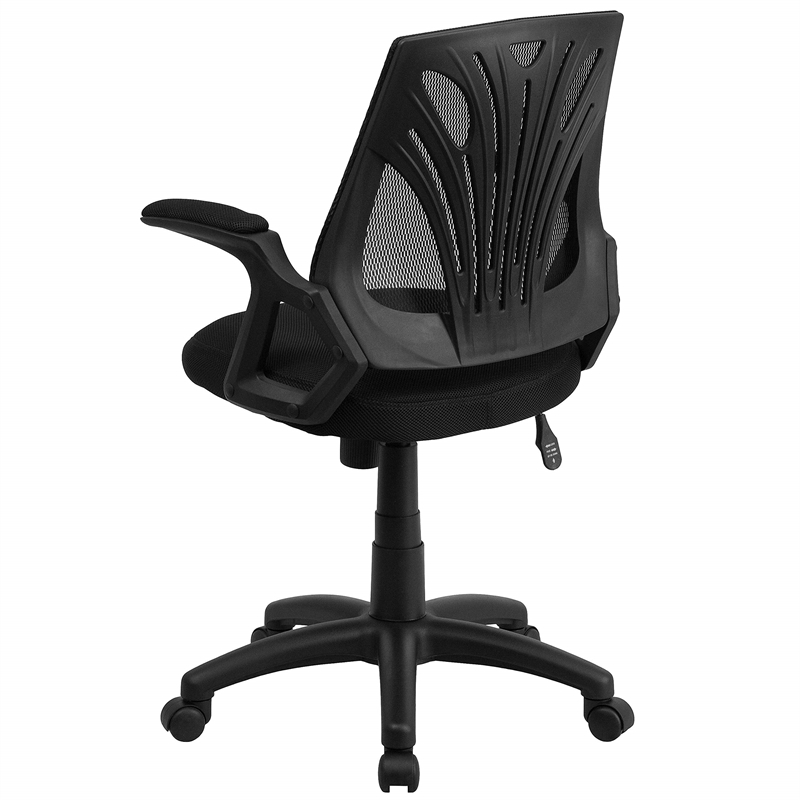UrbanPro Contemporary Mid-Back Office Swivel Chair In Black Mesh