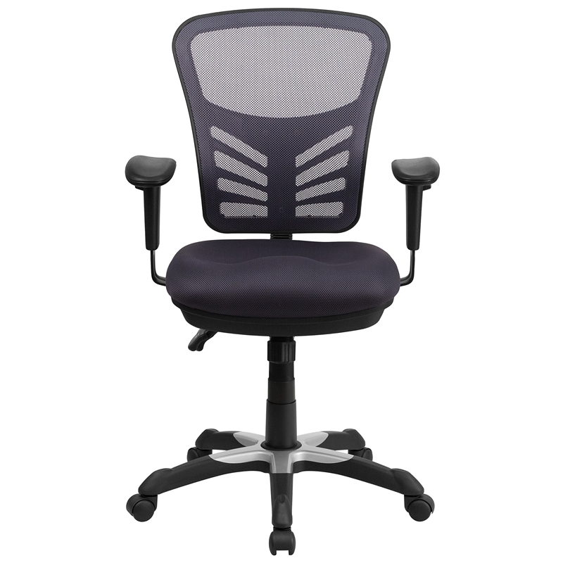 UrbanPro Contemporary Mid Back Mesh Swivel Office Chair in Dark Gray