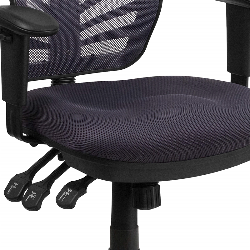 UrbanPro Contemporary Mid Back Mesh Swivel Office Chair in Dark Gray