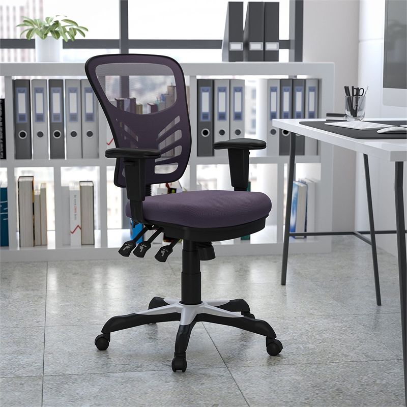 UrbanPro Contemporary Mid Back Mesh Swivel Office Chair in Dark Gray