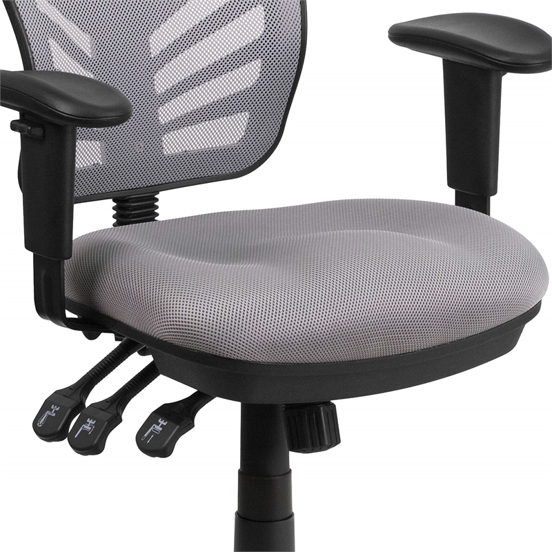 UrbanPro Contemporary Mid Back Mesh Swivel Office Chair in Gray