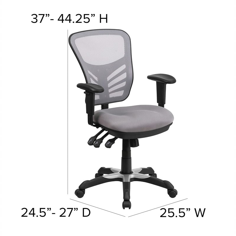 UrbanPro Contemporary Mid Back Mesh Swivel Office Chair in Gray