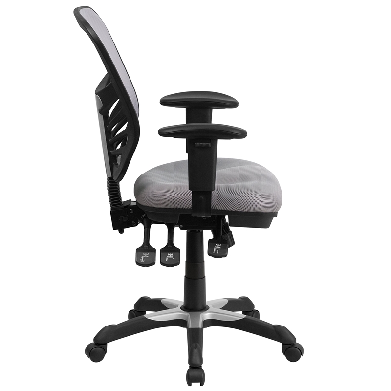 UrbanPro Contemporary Mid Back Mesh Swivel Office Chair in Gray
