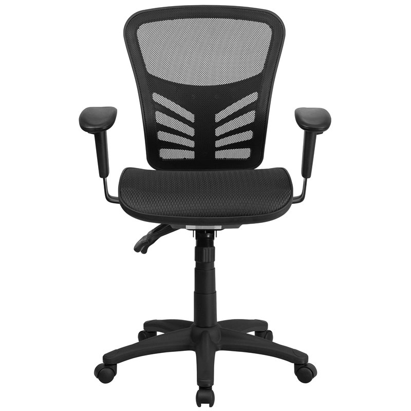 UrbanPro Contemporary Mid Back Mesh Swivel Office Chair in Black