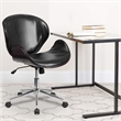 UrbanPro Leather Swivel Office Chair in Black and Mahogany
