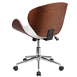 UrbanPro Contemporary Faux Leather Mid-Back Swivel Office Chair in Walnut/White