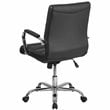 UrbanPro Traditional Mid Back Leather Office Swivel Chair in Black and Chrome