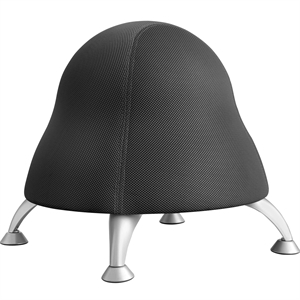 UrbanPro Low Profile Vinyl Upholstered Ball Chair in Black