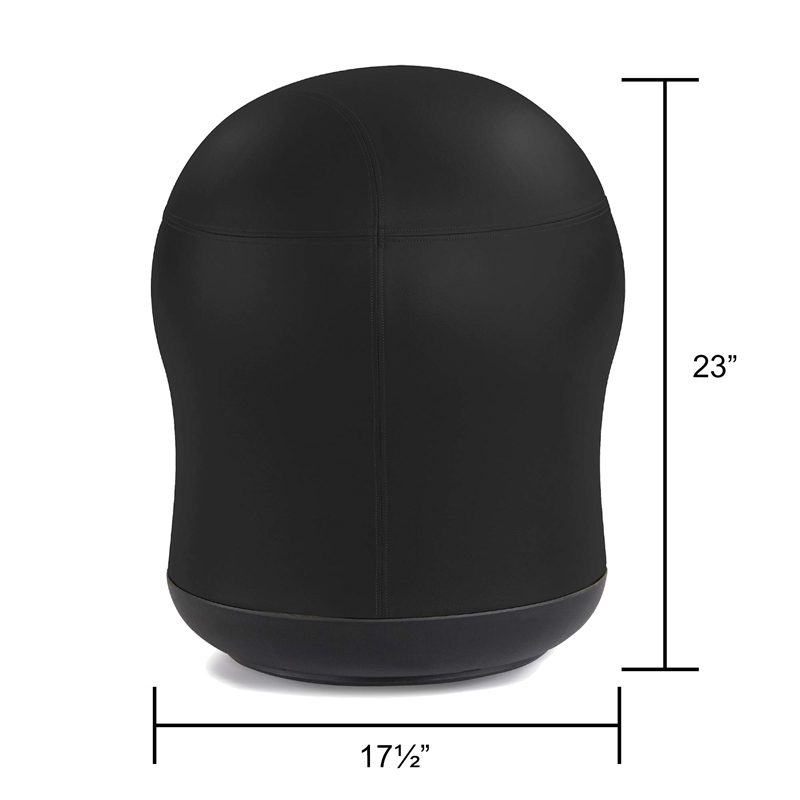 UrbanPro Faux Leather Swivel Ball Office Chair in Black