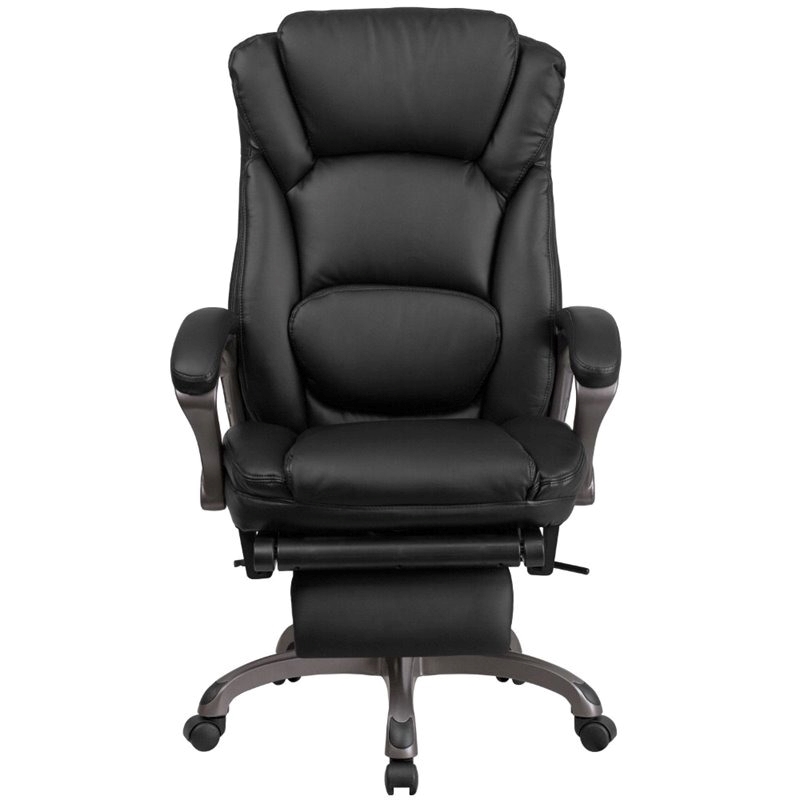 UrbanPro Contemporary Faux Leather High-Back Reclining Office Chair in Black