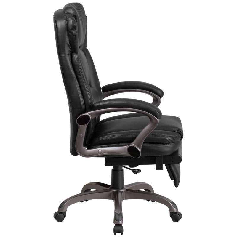 UrbanPro Contemporary Faux Leather High-Back Reclining Office Chair in Black