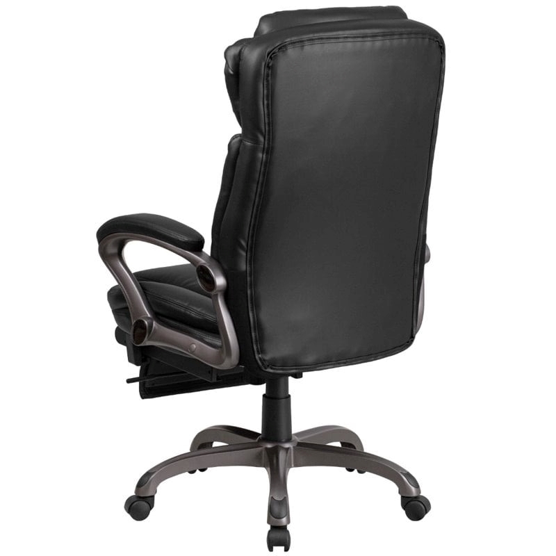 UrbanPro Contemporary Faux Leather High-Back Reclining Office Chair in Black
