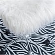 UrbanPro Transitional Faux Fur Fabric Armless Office Task Chair in White/Chrome