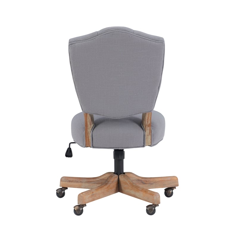 UrbanPro Wood Upholstered Swivel Office Chair in Gray