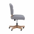 UrbanPro Wood Upholstered Swivel Office Chair in Gray