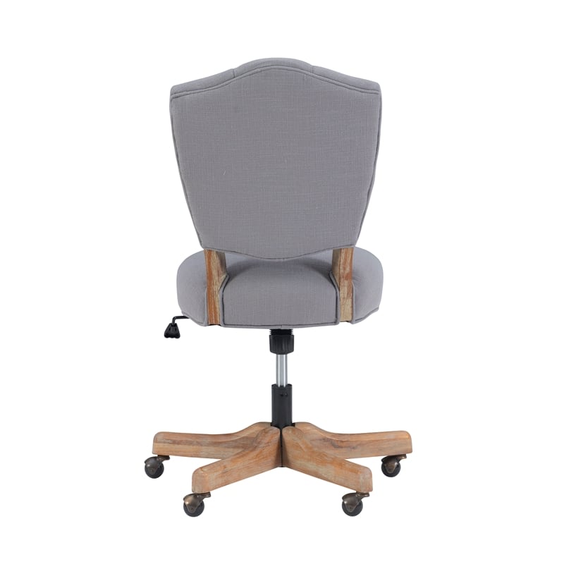 UrbanPro Wood Upholstered Swivel Office Chair in Gray