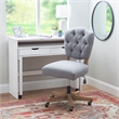 UrbanPro Wood Upholstered Swivel Office Chair in Gray