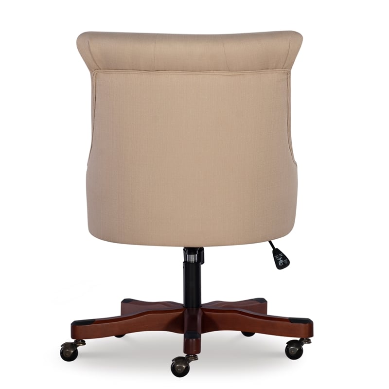 UrbanPro Wood Upholstered Office Chair in Beige