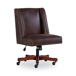 urbanpro wood upholstered office chair in brown