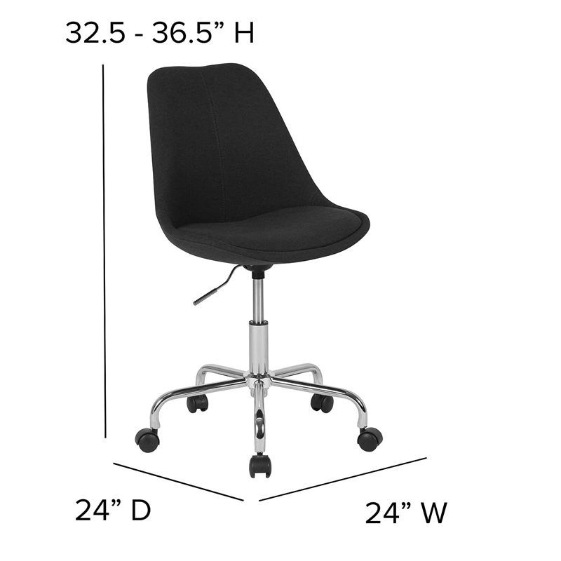 UrbanPro Mid Back Swivel Office Chair in Black