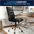 UrbanPro Traditional Mid Back Leather Office Swivel Chair in Black and Gold