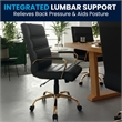 UrbanPro Traditional Mid Back Leather Office Swivel Chair in Black and Gold
