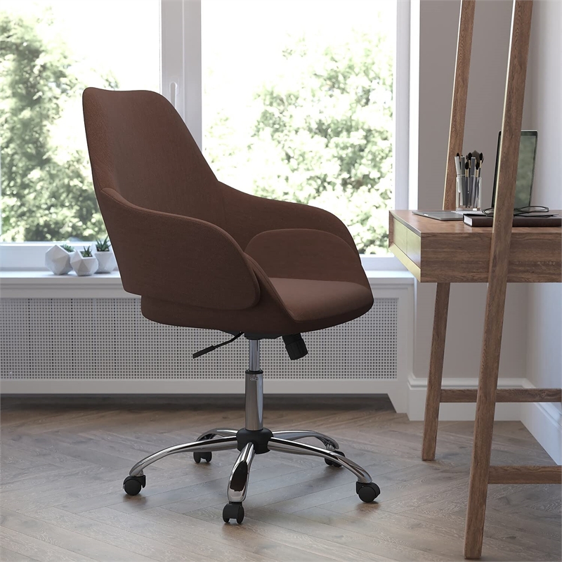 UrbanPro Mid Back Swivel Office Chair in Brown