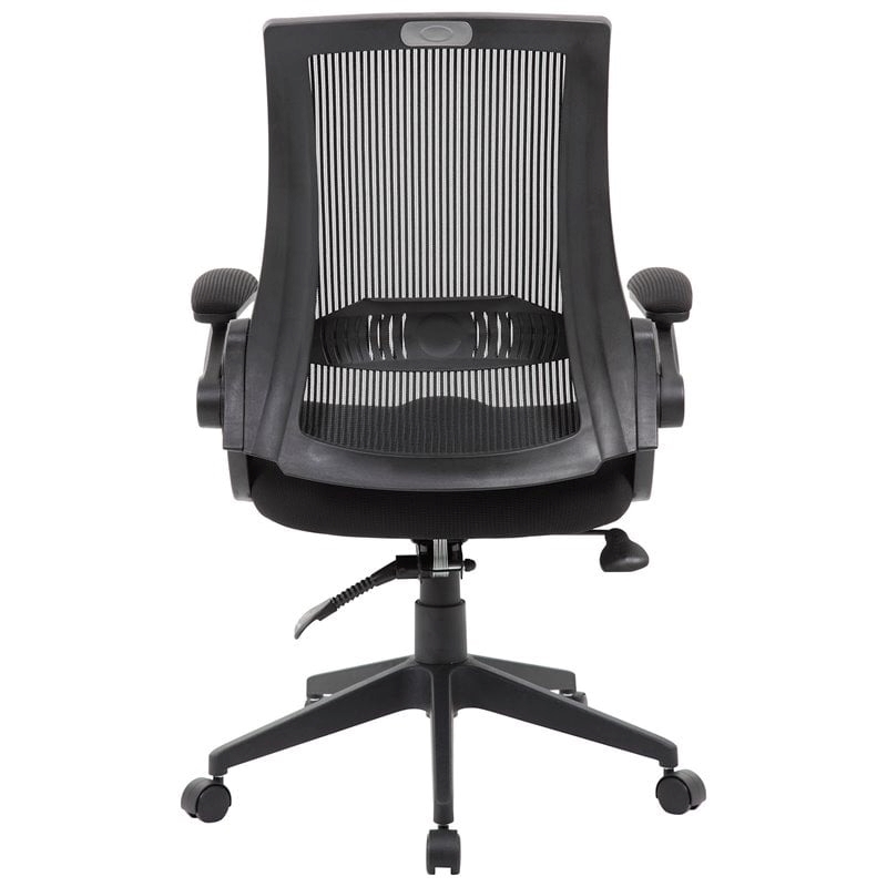 UrbanPro Modern Mesh Fabric/Nylon Swivel Flip Arm Office Chair in Black