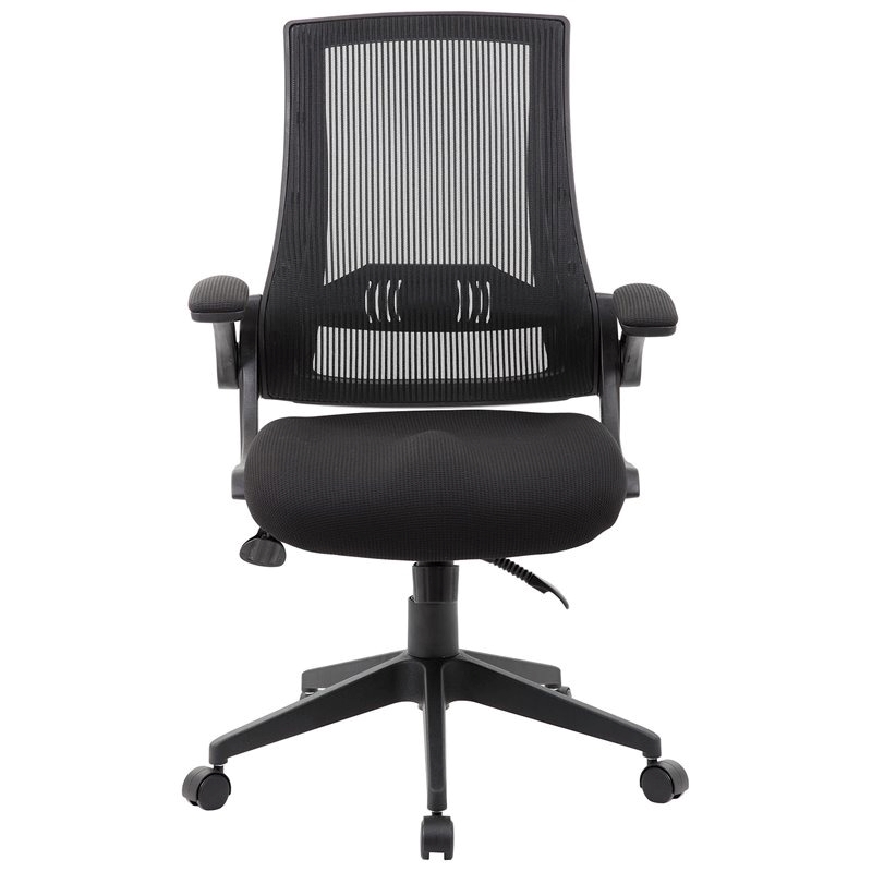 UrbanPro Modern Mesh Fabric/Nylon Swivel Flip Arm Office Chair in Black